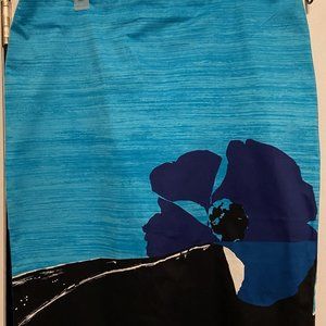 NY&Co/7th Avenue Blue Flower Print Design Pencil Skirt (NWOT)